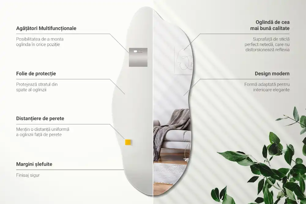 Ogledalo organske oblike privlačen dodatek