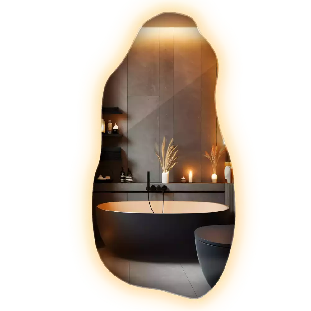 Stilsko nepravilno ogledalo z LED osvetlitvijo