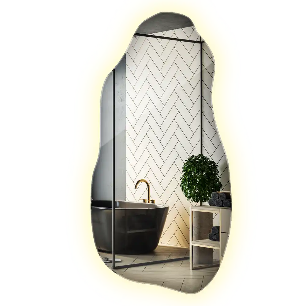 Stilsko nepravilno ogledalo z LED osvetlitvijo