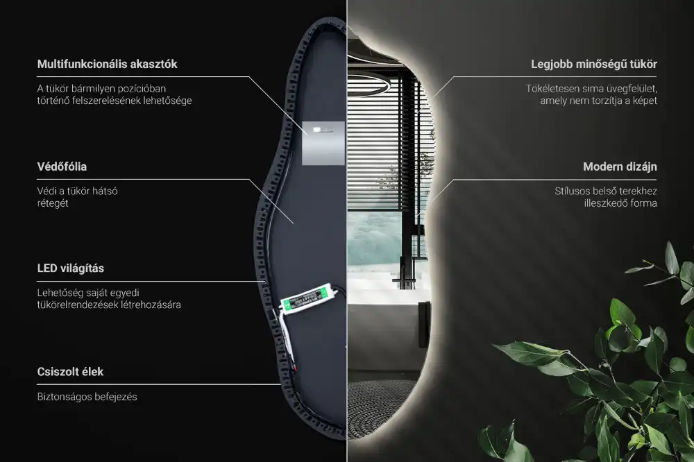 Subtilno ogledalo z led osvetlitvijo