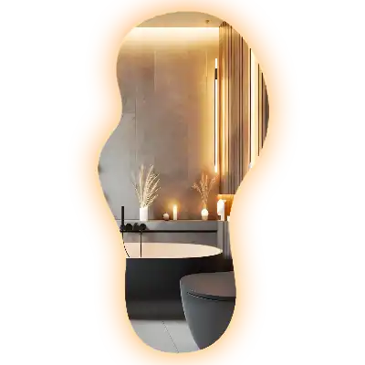 Elegantno organsko stensko ogledalo z LED osvetlitvijo