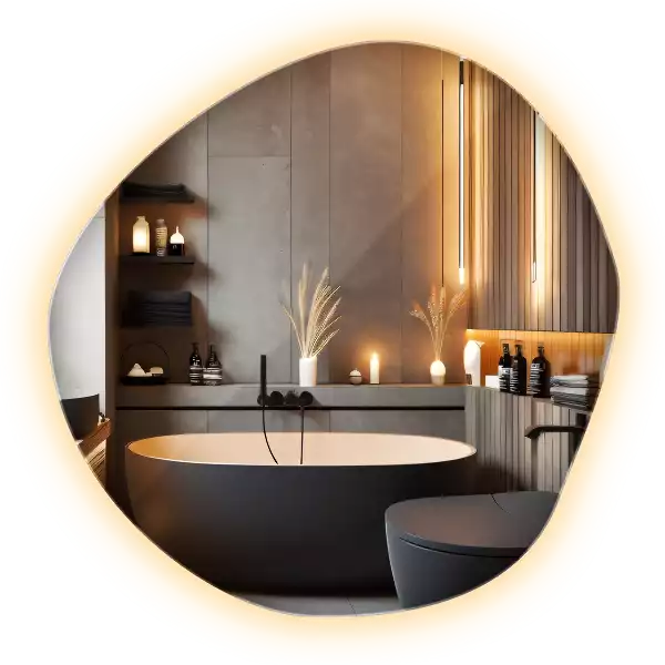 Ogledalo v obliki oblaka z LED osvetlitvijo