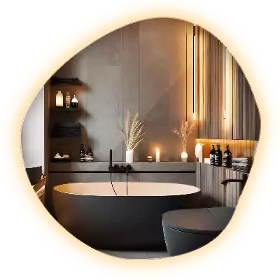 Ogledalo v obliki oblaka z LED osvetlitvijo