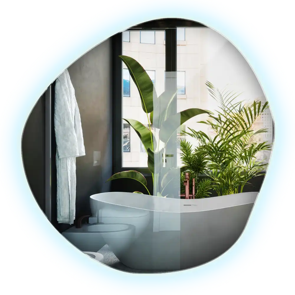 Ogledalo v obliki oblaka z LED osvetlitvijo