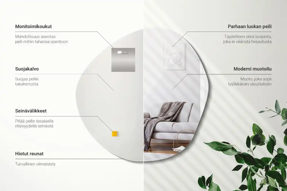 Dekorativno ogledalo v obliki oblačka