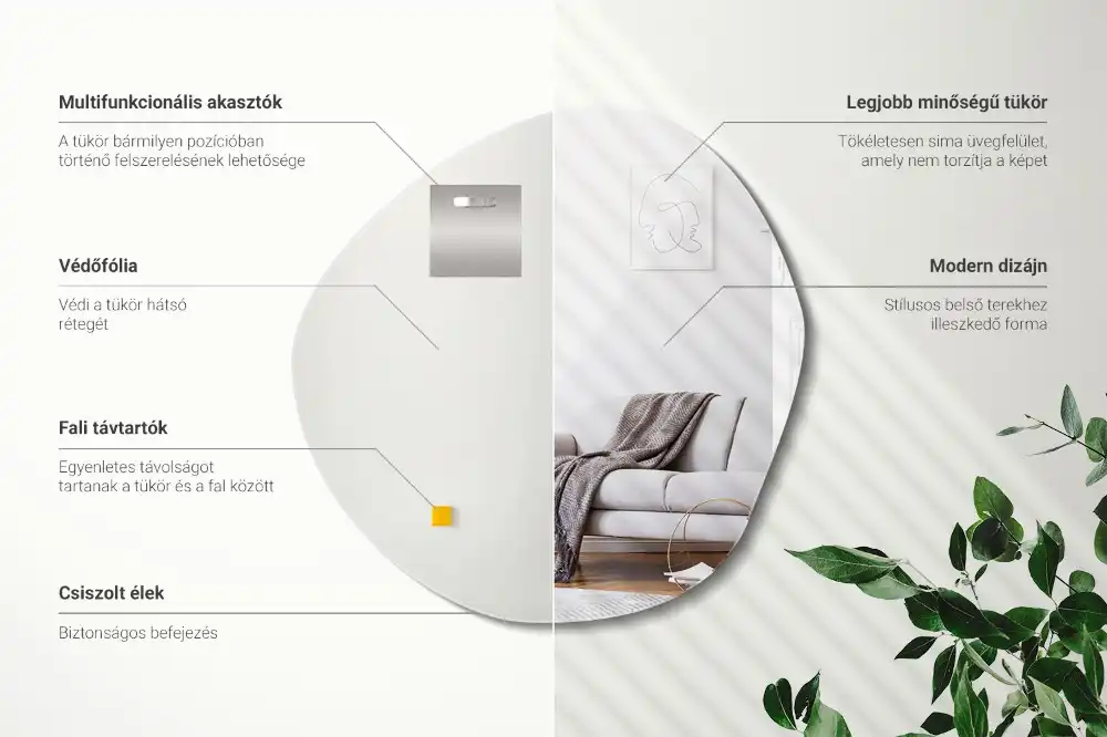 Dekorativno ogledalo v obliki oblačka