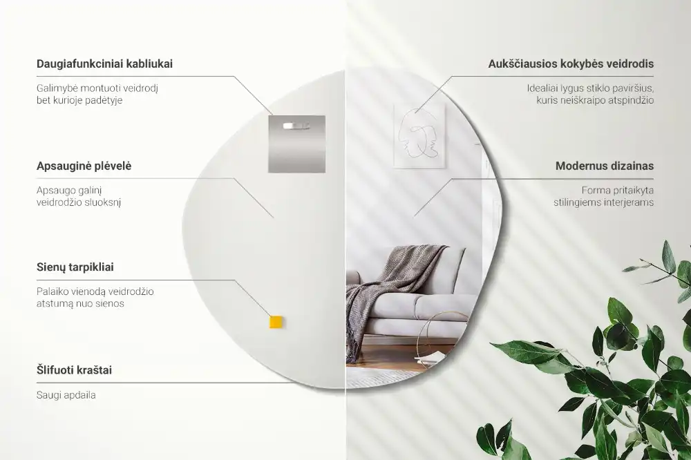 Dekorativno ogledalo v obliki oblačka