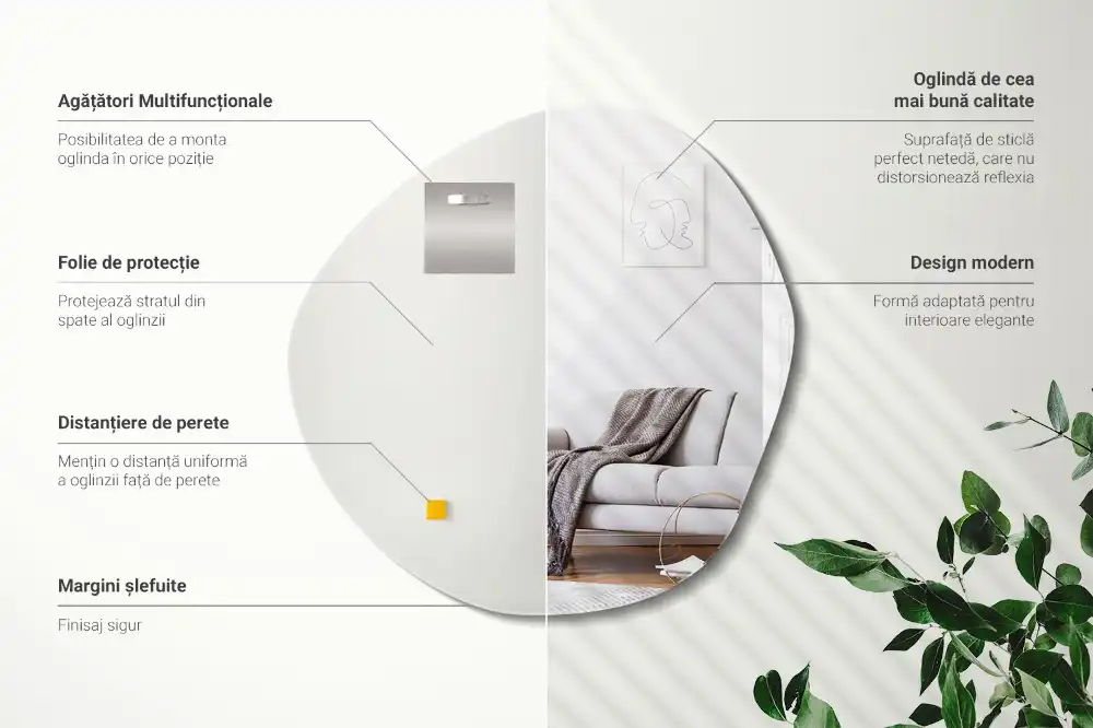 Dekorativno ogledalo v obliki oblačka