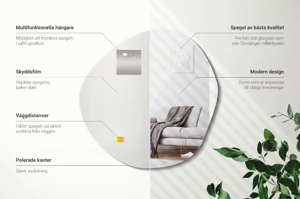 Dekorativno ogledalo v obliki oblačka