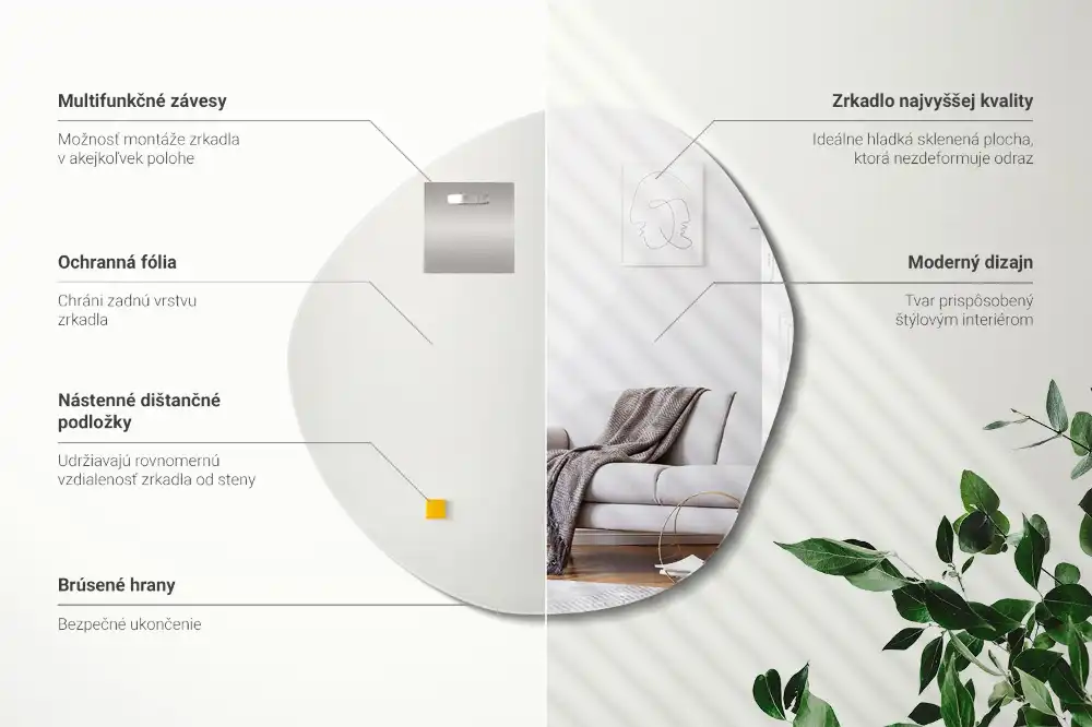 Dekorativno ogledalo v obliki oblačka