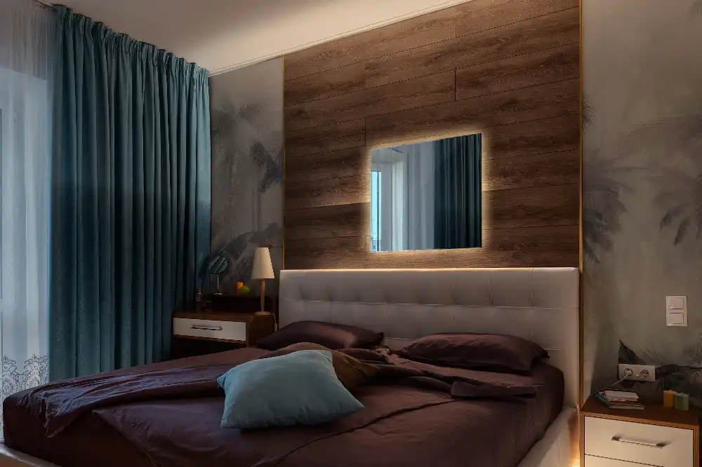 Kvadratno ogledalo z LED osvetlitvijo