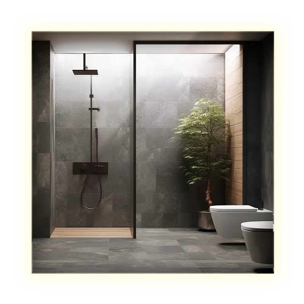 Kvadratno ogledalo z LED osvetlitvijo