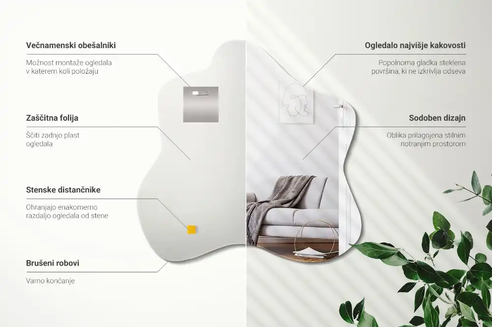 Asimetrično ogledalo v obliki packe