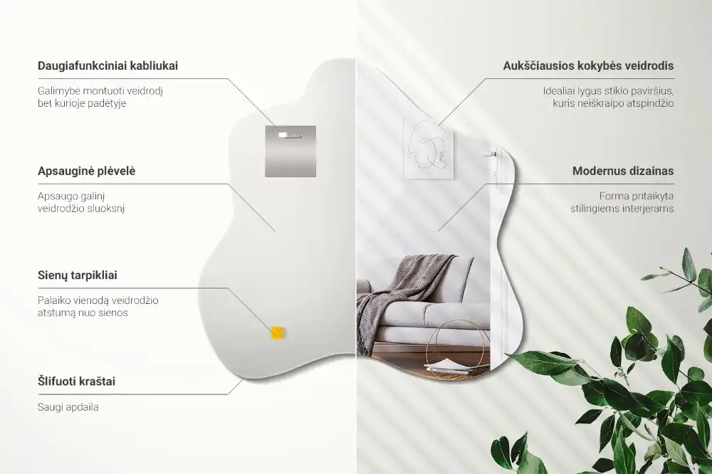 Asimetrično ogledalo v obliki packe