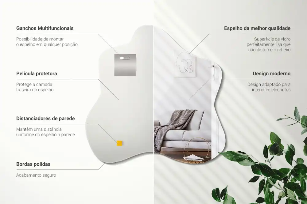 Asimetrično ogledalo v obliki packe