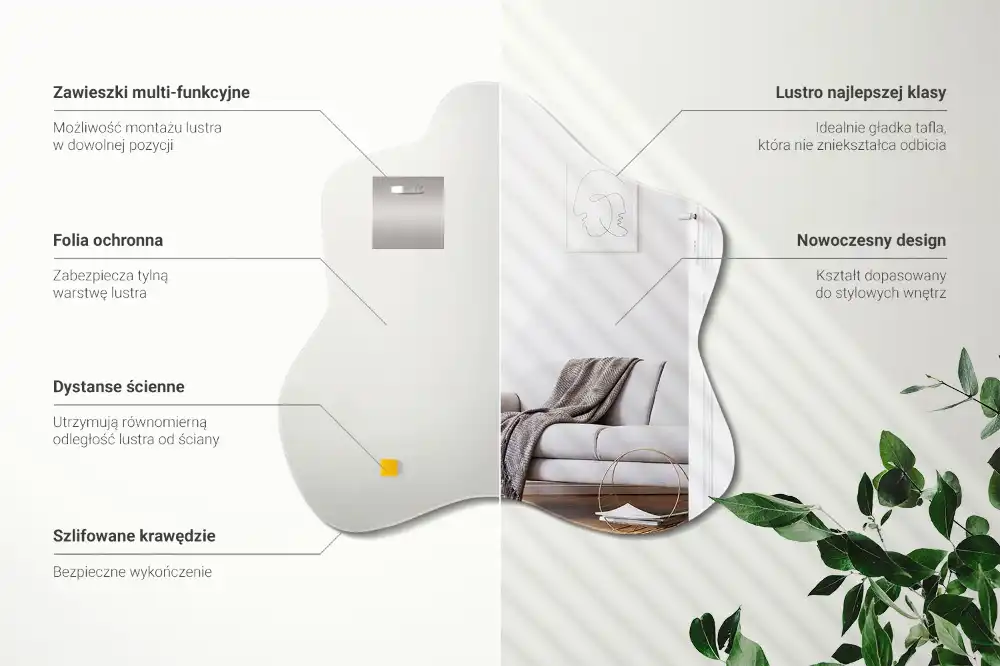 Asimetrično ogledalo v obliki packe