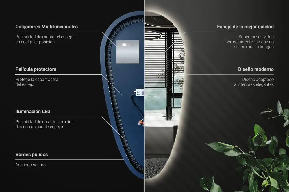 LED ogledalo v obliki kapljice