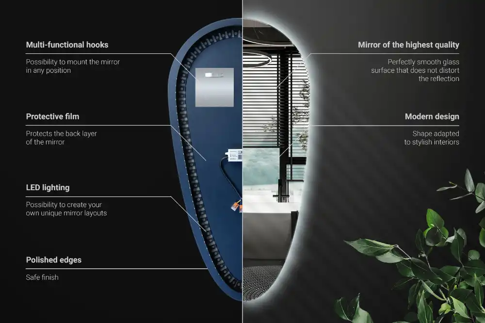 LED ogledalo v obliki kapljice
