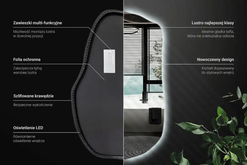 Led ogledalo nepravilna oblika minimalistično