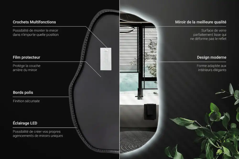 Led ogledalo nepravilna oblika minimalistično