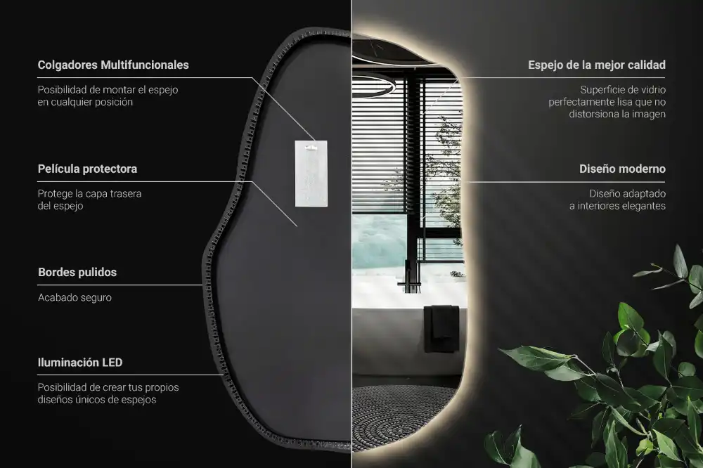 Led ogledalo nepravilna oblika minimalistično