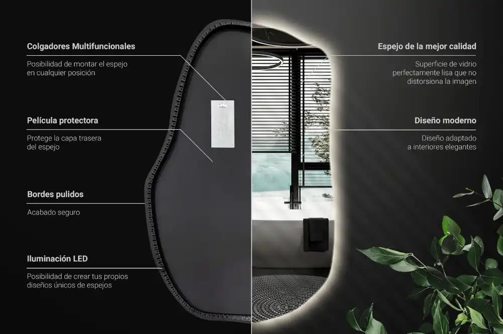 Led ogledalo nepravilna oblika minimalistično