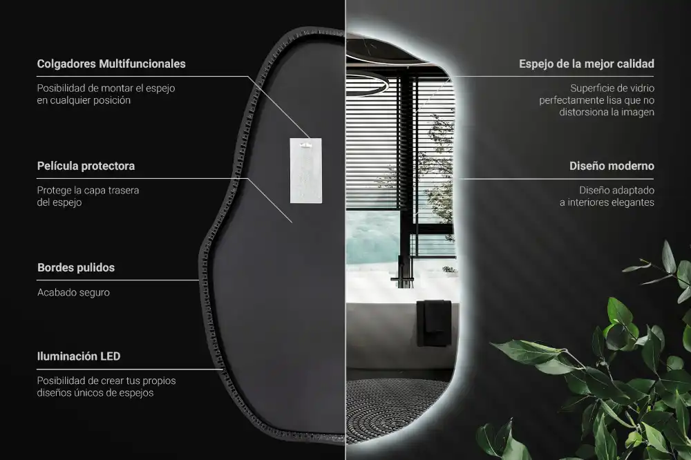 Led ogledalo nepravilna oblika minimalistično