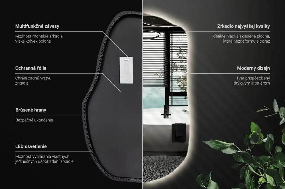 Led ogledalo nepravilna oblika minimalistično