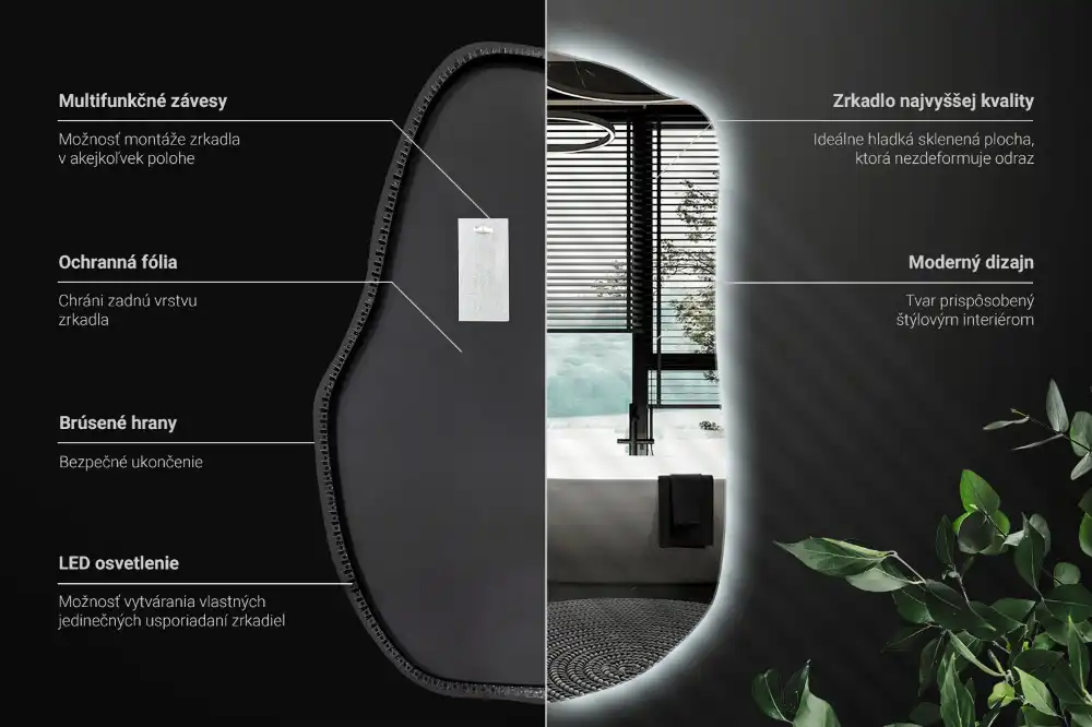 Led ogledalo nepravilna oblika minimalistično