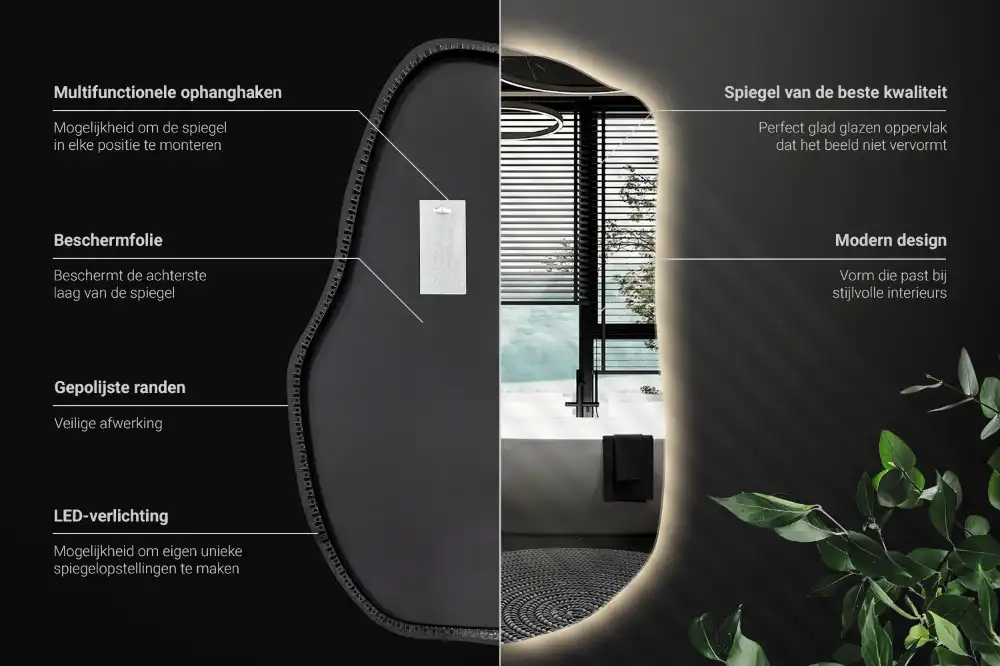 Led ogledalo nepravilna oblika minimalistično