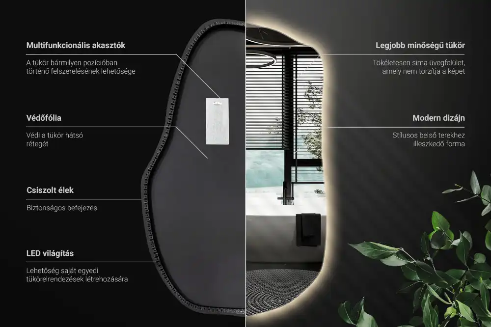 Led ogledalo nepravilna oblika minimalistično