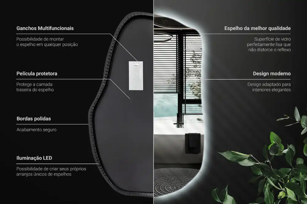 Led ogledalo nepravilna oblika minimalistično