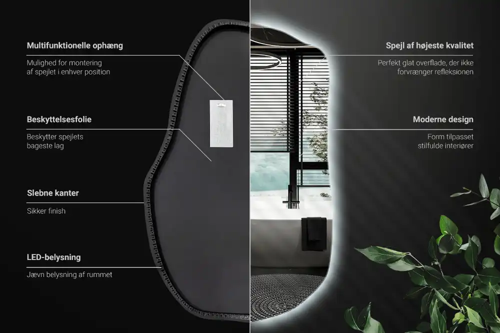 Led ogledalo nepravilna oblika minimalistično