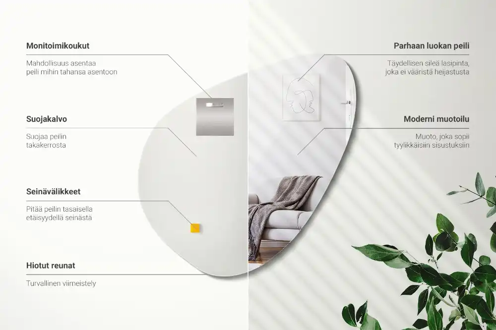 Asimetrično ogledalo brez okvirja