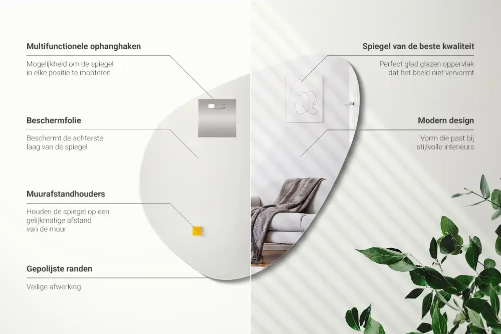 Asimetrično ogledalo brez okvirja