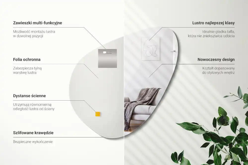 Asimetrično ogledalo brez okvirja