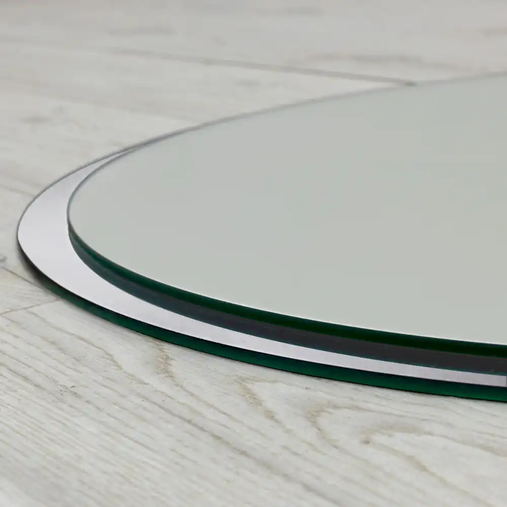 Okroglo ogledalo z belo okvirjem