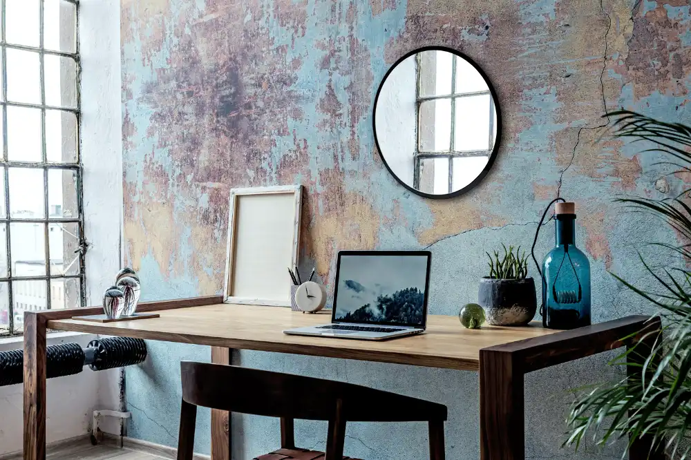 Okroglo ogledalo s črnim okvirjem