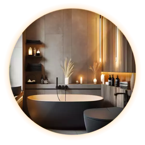 Okroglo ogledalo z LED osvetlitvijo