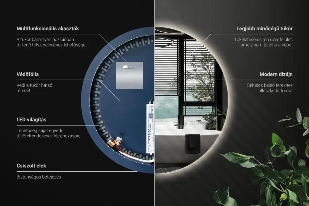 Okroglo ogledalo z LED osvetlitvijo