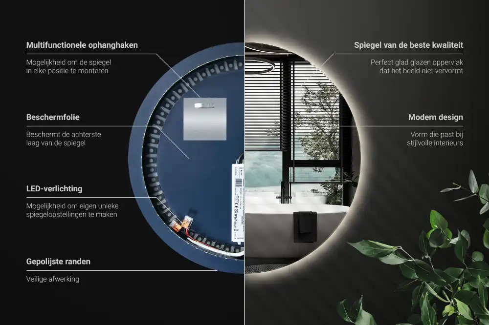 Okroglo ogledalo z LED osvetlitvijo