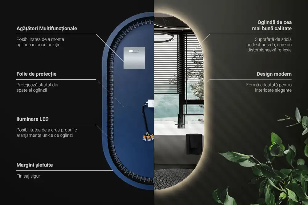 Ovalno ogledalo z led osvetlitvijo