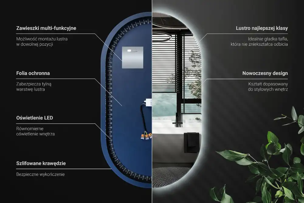 Ovalno ogledalo z led osvetlitvijo