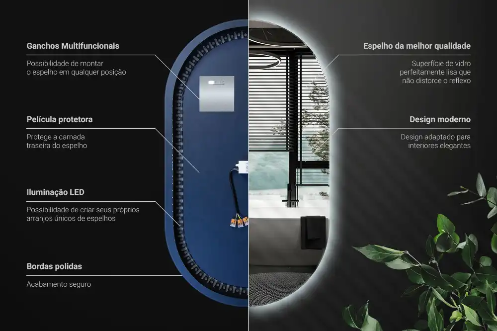 Ovalno ogledalo z led osvetlitvijo
