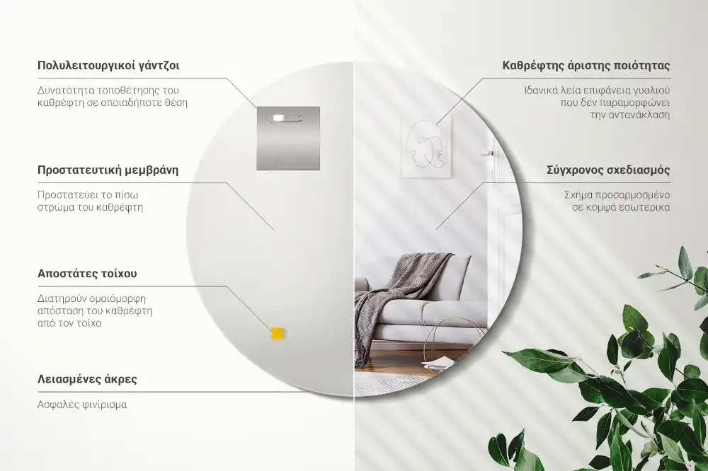 Okroglo ogledalo klasičen dodatek