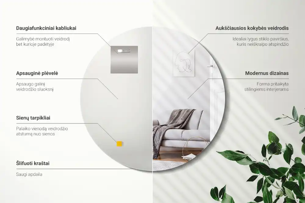 Okroglo ogledalo klasičen dodatek