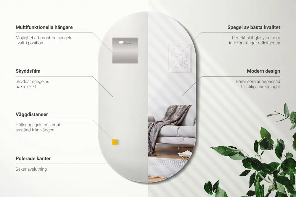 Stensko ovalno ogledalo vintage