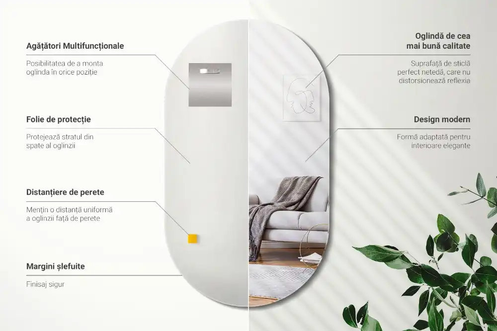 Stensko ovalno ogledalo vintage