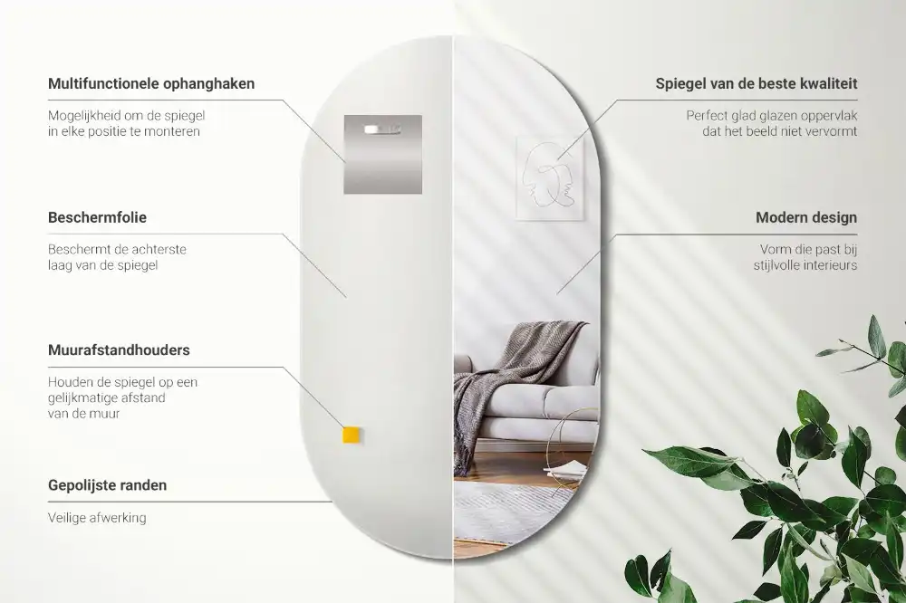 Stensko ovalno ogledalo vintage