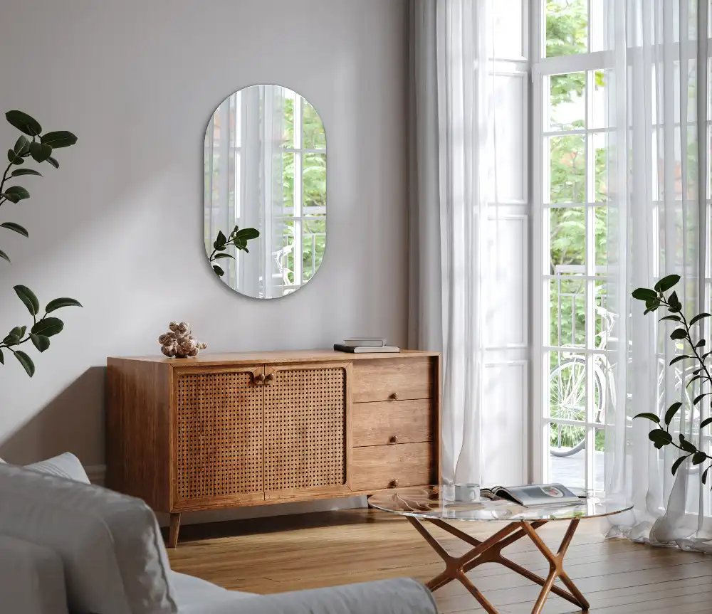 Stensko ovalno ogledalo vintage